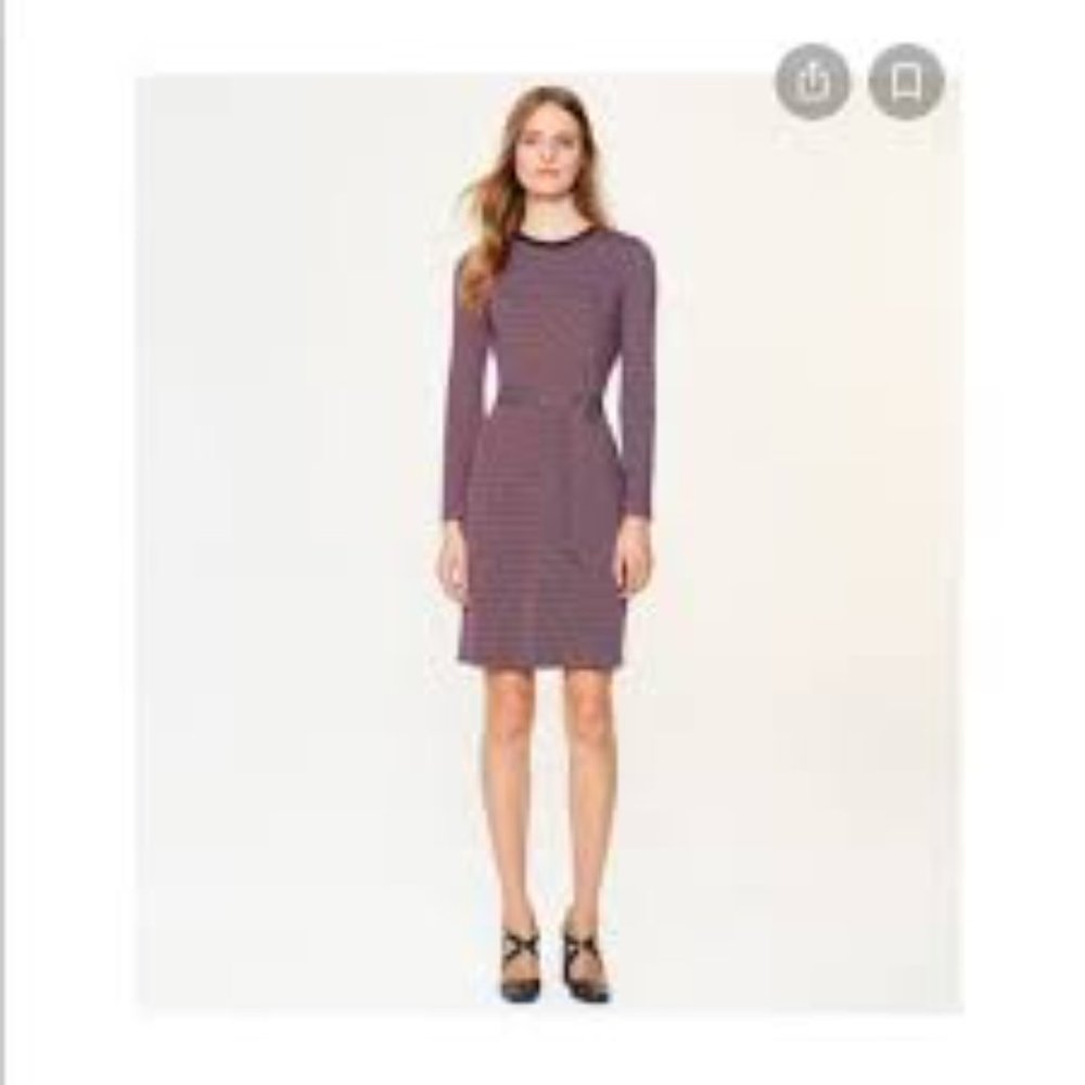Tory Burch Musee Dress Maple Flower Cadina. Belt with brass d-ring.